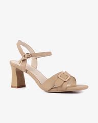 Sandal Cao Gót Hạnh Dung Quai Ngang Khóa Nịt HD27276BI
