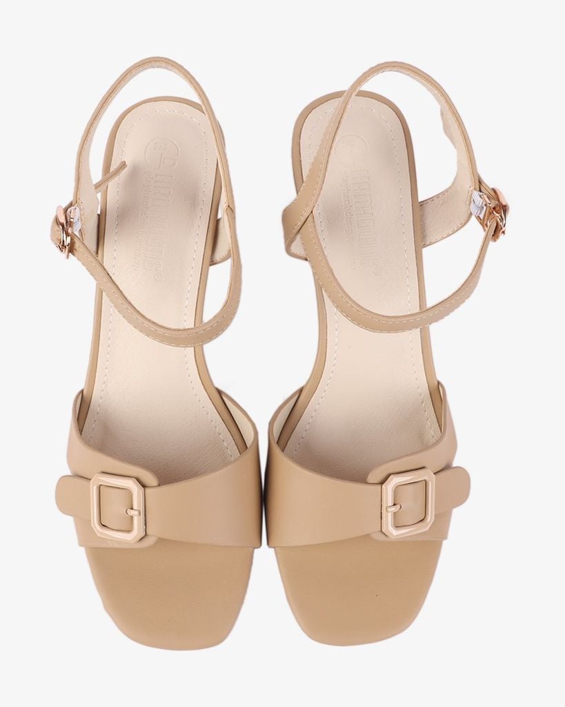 Sandal Cao Gót Hạnh Dung Quai Ngang Khóa Nịt HD27276BI