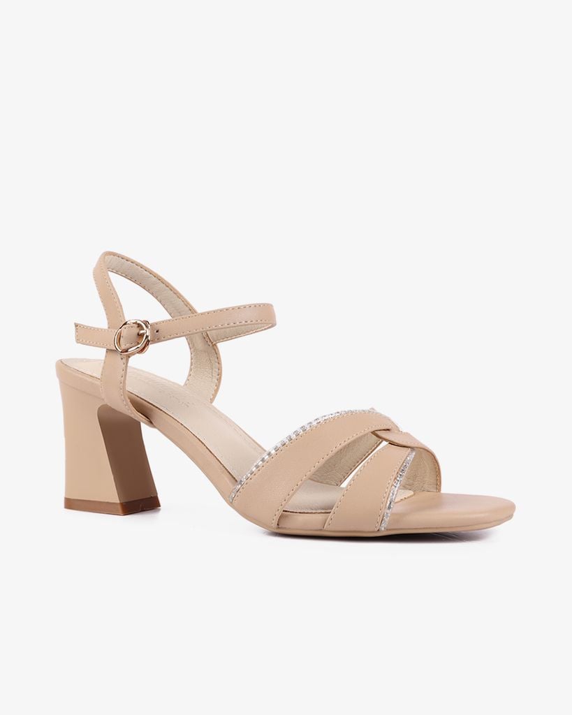 Sandal Cao Gót Hạnh Dung Quai Xoàn Xoắn HD27279BI