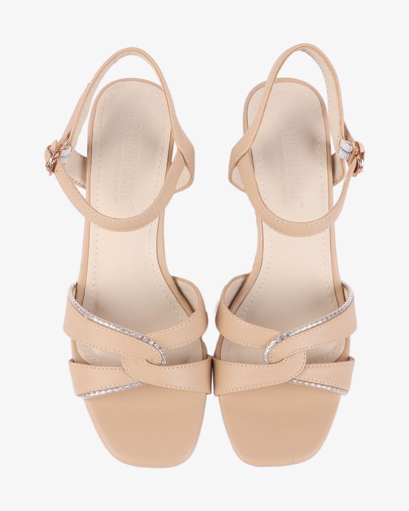 Sandal Cao Gót Hạnh Dung Quai Xoàn Xoắn HD27279BI