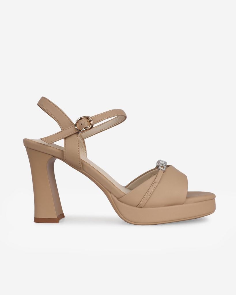 Sandal Cao Gót Hạnh Dung Bản Ngang Dây Khóa HD27283BI
