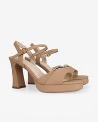 Sandal Cao Gót Hạnh Dung Bản Ngang Dây Khóa HD27283BI