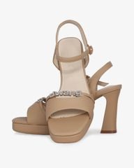 Sandal Cao Gót Hạnh Dung Bản Ngang Dây Khóa HD27283BI