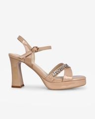 Sandal Cao Gót Hạnh Dung Quai Chéo Khóa HD27284BI