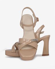Sandal Cao Gót Hạnh Dung Quai Chéo Khóa HD27284BI