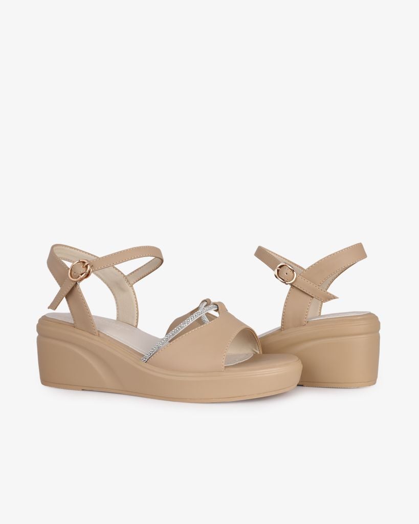 Sandal Đế Xuồng Hạnh Dung Quai Bản Dây Xoàn HD27285BI
