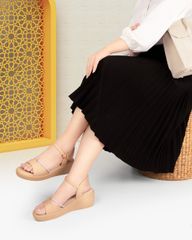 Sandal Đế Xuồng Hạnh Dung Quai Bản Dây Xoàn HD27285BI