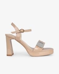 Sandal Cao Gót Hạnh Dung Quai Ngang Khóa Xoàn HD27286BI