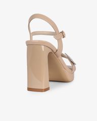 Sandal Cao Gót Hạnh Dung Quai Ngang Khóa Xoàn HD27286BI