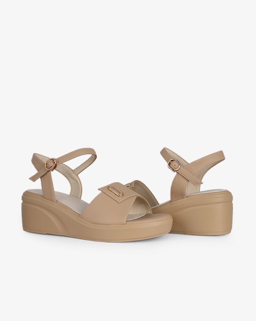 Sandal Đế Xuồng Hạnh Dung Bản Đắp Khóa HD27287BI