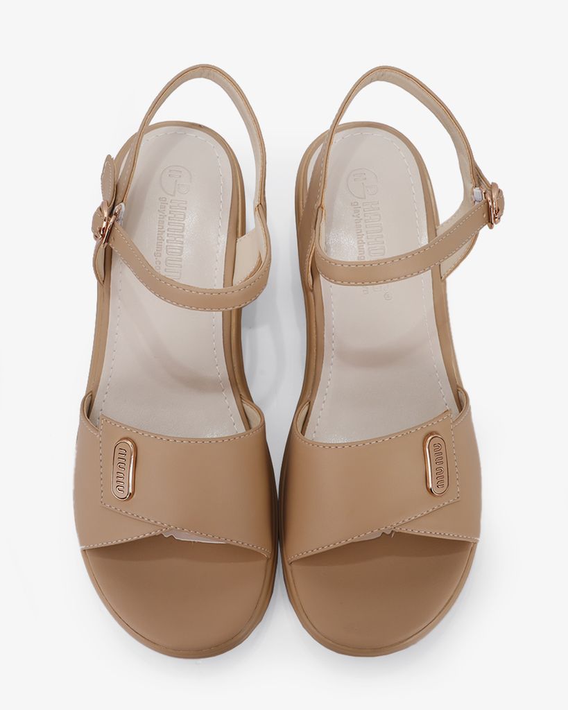 Sandal Đế Xuồng Hạnh Dung Bản Đắp Khóa HD27287BI