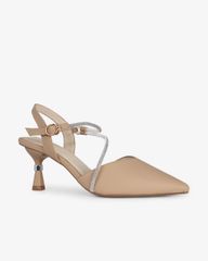 Sandal Cao Gót Hạnh Dung Bít Mũi Dây Xoàn HD27289BI