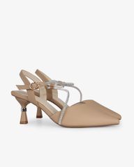 Sandal Cao Gót Hạnh Dung Bít Mũi Dây Xoàn HD27289BI