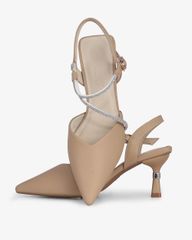Sandal Cao Gót Hạnh Dung Bít Mũi Dây Xoàn HD27289BI