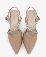 Sandal Cao Gót Hạnh Dung Bít Mũi Dây Xoàn HD27289BI