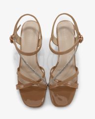 Sandal Cao Gót Hạnh Dung Quai Mảnh Đính Xoàn HD27303BI