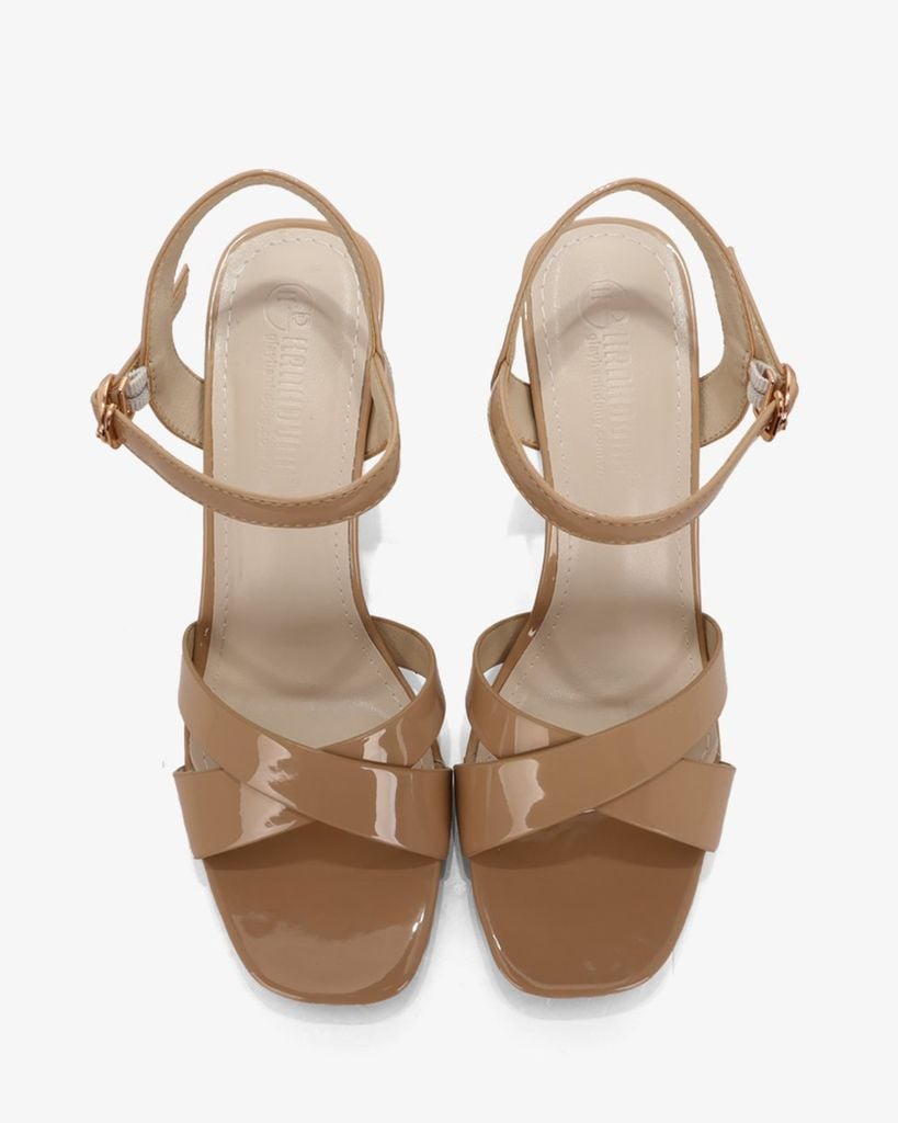 Sandal Cao Gót Hạnh Dung Quai Đan Chéo HD27306BI