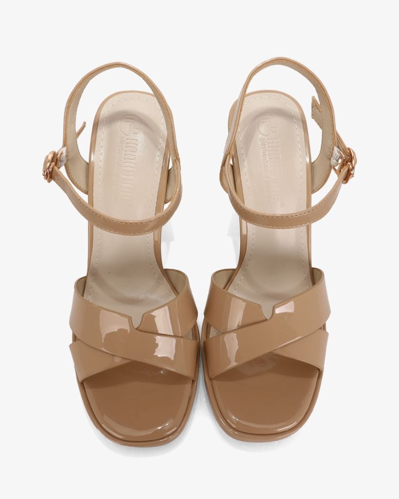 Sandal Cao Gót Hạnh Dung Quai Chéo Gót Trụ HD27307BI