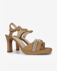 Sandal Cao Gót Hạnh Dung Bản Ngang Dây Xoàn HD27308BI