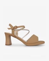 Sandal Cao Gót Hạnh Dung Quai Ngang Dây Xoàn Mảnh HD27309BI