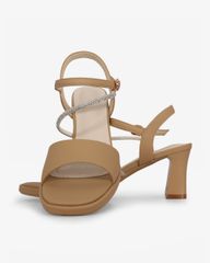 Sandal Cao Gót Hạnh Dung Quai Ngang Dây Xoàn Mảnh HD27309BI