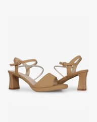 Sandal Cao Gót Hạnh Dung Quai Ngang Dây Xoàn Mảnh HD27309BI