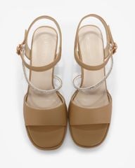 Sandal Cao Gót Hạnh Dung Quai Ngang Dây Xoàn Mảnh HD27309BI