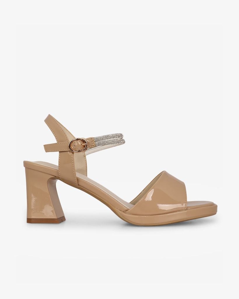 Sandal Cao Gót Hạnh Dung Bản Lớn Dây Xoàn HD27310BI