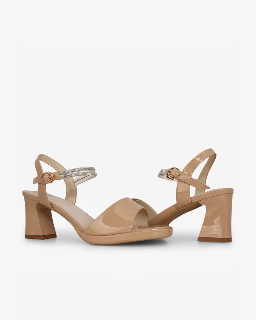 Sandal Cao Gót Hạnh Dung Bản Lớn Dây Xoàn HD27310BI