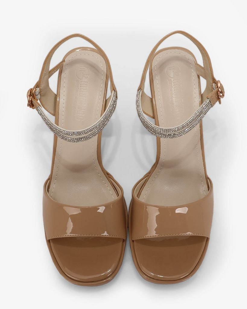 Sandal Cao Gót Hạnh Dung Bản Lớn Dây Xoàn HD27310BI