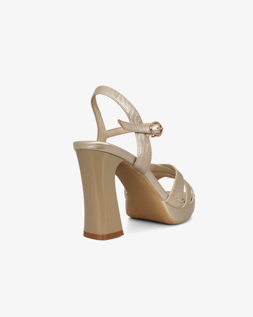 Sandal Cao Gót Hạnh Dung Quai Bản Chéo HD27319BI