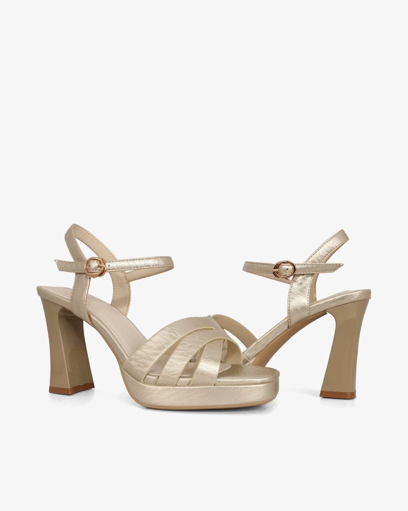 Sandal Cao Gót Hạnh Dung Quai Bản Chéo HD27319BI