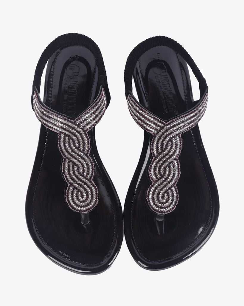 Sandal Xẹp Hạnh Dung Kẹp Xoàn Xoắn HD12251AM