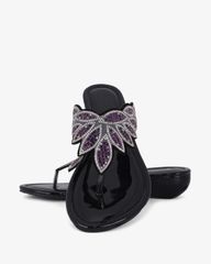 Dép Đế Xuồng Hạnh Dung Kẹp Xỏ Ngón Khóa Pha Lê HD12279AM