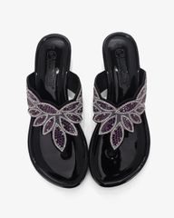 Dép Đế Xuồng Hạnh Dung Kẹp Xỏ Ngón Khóa Pha Lê HD12279AM