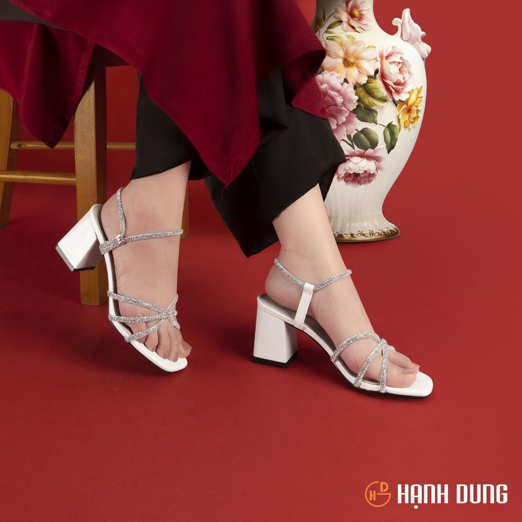 Sandal Cao Gót Albee Nhiều Dây Kim Sa Nối HD0202TQ