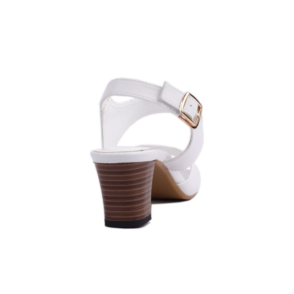 Sandal Cao Gót Hạnh Dung Bản Ngang Da HD02154AB