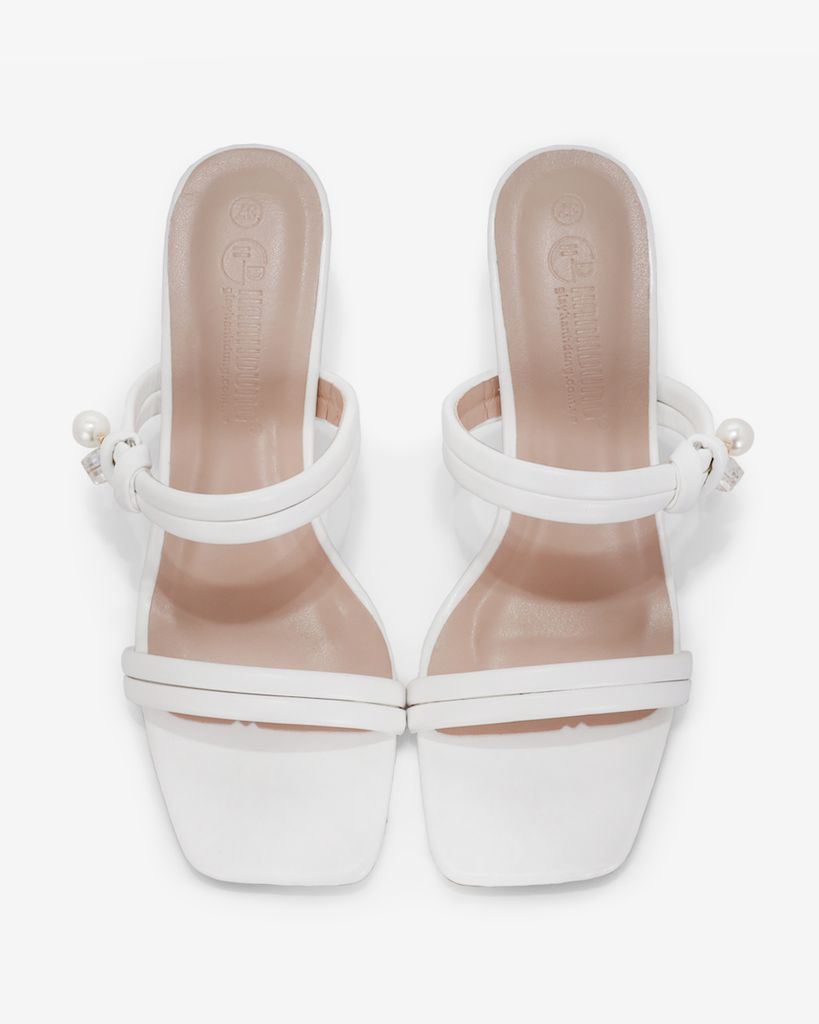 Dép Cao Gót Hạnh Dung Quai Nhị Ngọc Trai HD02240AB