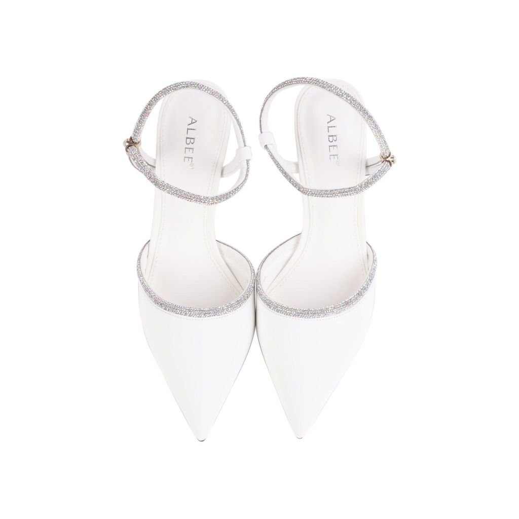 Sandal Cao Gót Albee Mũi Nhọn Phối Hậu Xoàn HD0268TQ