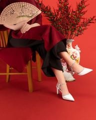 Sandal Cao Gót Albee Mũi Nhọn Phối Hậu Xoàn HD0268TQ
