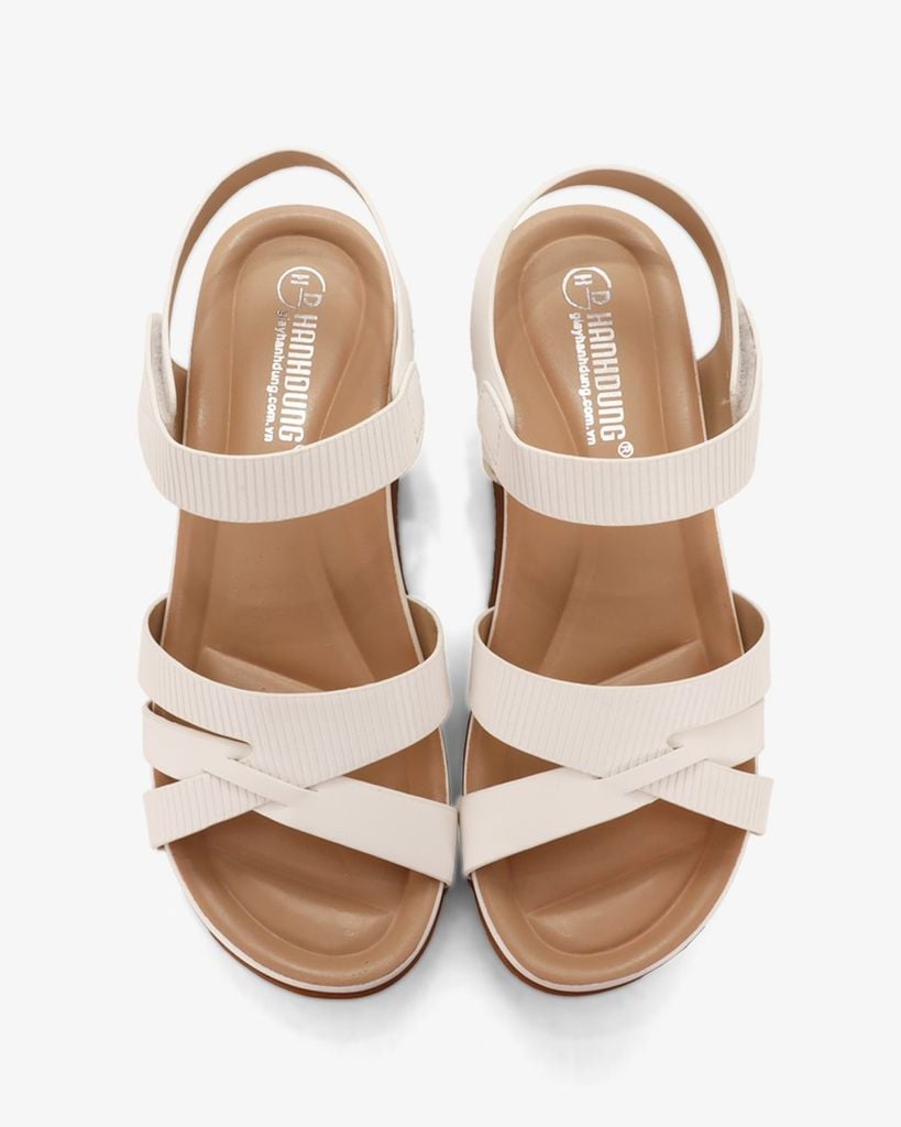 Sandal Đế Xuồng Hạnh Dung Quai Chéo Sọc Vân HD0315AC