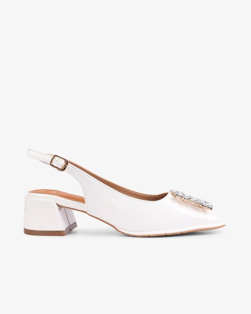 Sandal Cao Gót Hạnh Dung Mũi Vuông Đính Đá HD1112AV