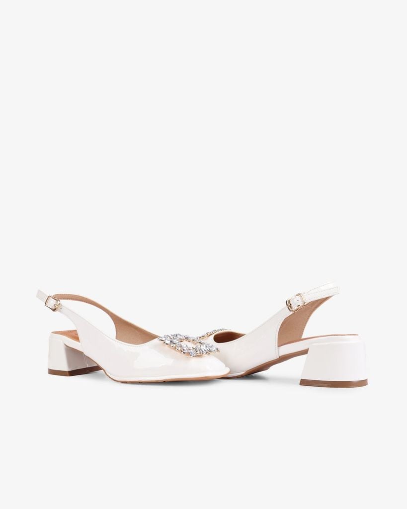 Sandal Cao Gót Hạnh Dung Mũi Vuông Đính Đá HD1112AV