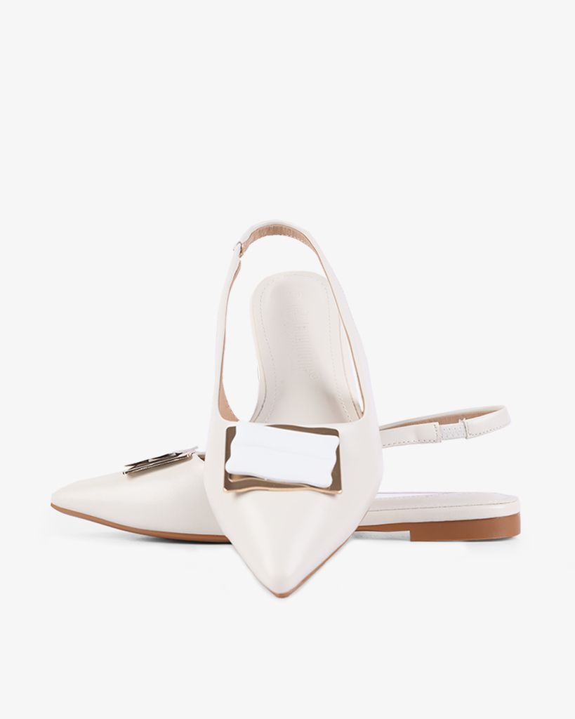 Sandal Xẹp Hạnh Dung Mũi Nhọn Khóa Vuông HD1113AV