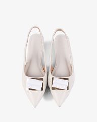 Sandal Xẹp Hạnh Dung Mũi Nhọn Khóa Vuông HD1113AV