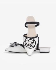 Giày Sandal Hạnh Dung Bít Mũi Hoa Ngọc Trai HD1133AV