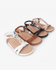 Sandal Xẹp Hạnh Dung Quai Chữ T Phối Đá Sang Trọng HD1177AV