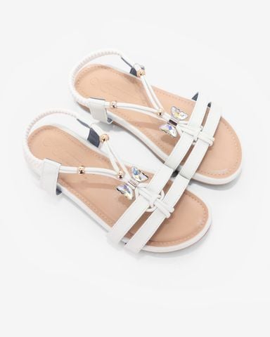 Sandal Xẹp Hạnh Dung Quai Chữ T Đính Bướm Pha Lê HD1178AV