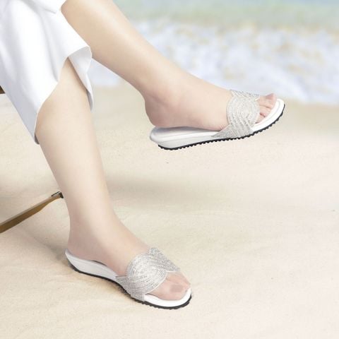 Dép Xẹp Hạnh Dung Quai Xoắn Kim Tuyến HD2039AH