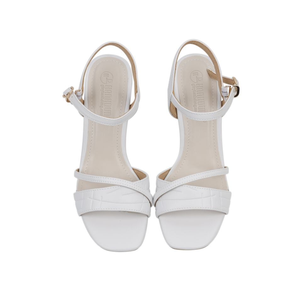 Sandal Cao Gót Hạnh Dung Bản Ngang Dây Mảnh HD27141BI